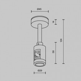 Основание на штанге Maytoni Accessories for tracks Flarity TRA156C-S1-BS