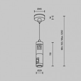 Подвес для трека Maytoni  TRA157SW-D1-PT