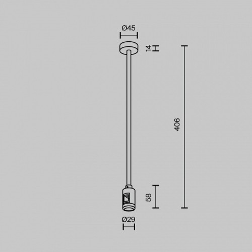 Основание на штанге Maytoni Accessories for tracks Flarity TRA158C-BL1-PT