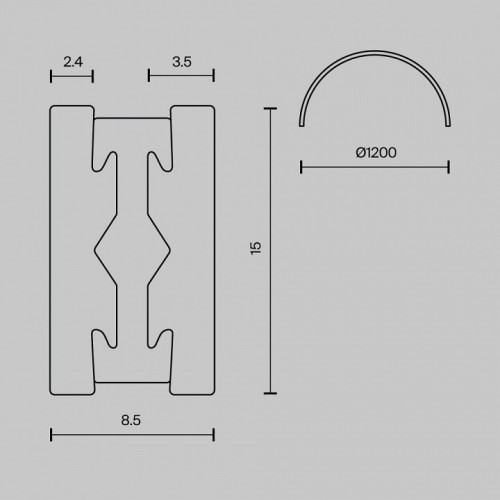 Трек подвесной Maytoni Busbar trunkings Flarity TRX154-2SR-D1200-PT
