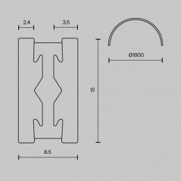 Трек накладной Maytoni Busbar trunkings Flarity TRX154-2SR-D1800-B