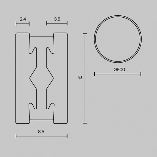 Трек накладной Maytoni Busbar trunkings Flarity TRX154-R-D800-B