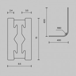 Трек подвесной Maytoni Accessories for tracks Flarity TRX154-RC80-PT