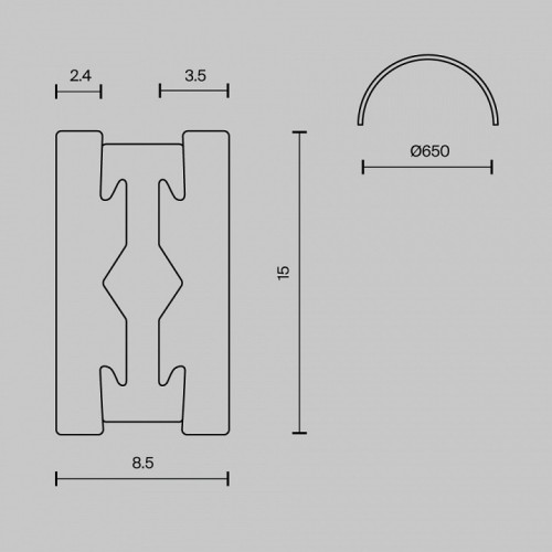 Трек подвесной Maytoni Busbar trunkings Flarity TRX154-SR-D650-PT