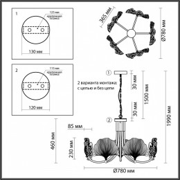 Подвесная люстра Odeon Light Ventaglio 4870/5