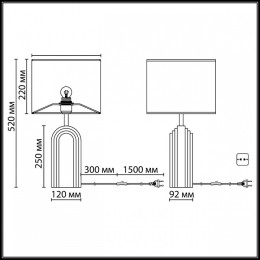 Настольная лампа декоративная Odeon Light MIDCENT 7172/1T