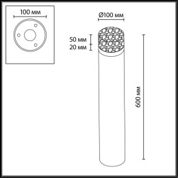 Наземный низкий светильник Odeon Light NATURE 7190/10GL