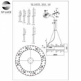 Подвесной светильник ST-Luce Olvera SL1633.203.16