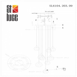 Подвесная люстра ST-Luce Montecelio SL6104.203.09