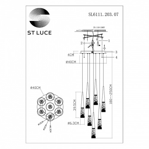 Подвесной светильник ST-Luce Sollen SL6111.203.07