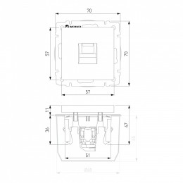 Розетка телефонная RJ-11 Werkel  WL08-RJ-11