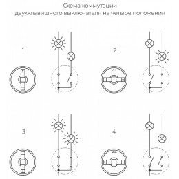 Выключатель на 4 положения двухклавишный без рамки Werkel Ретро (бронза) W5720012