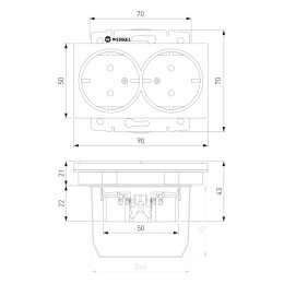 Розетка двойная с заземлением Werkel  W1172001