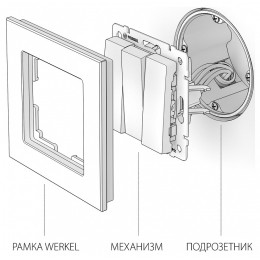 Выключатель трехклавишный без рамки Werkel черный матовый W1130008